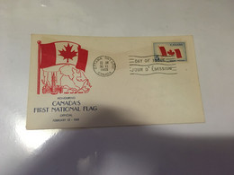 (3 G 1 A)  Canada FLAGS - 1 FDC Cover Posted To Australia + 1 FDC Cover 1965 (2 Covers) - 1961-1970