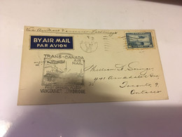 (3 G 1 A) Canada Cover - Posted 1939 - 1st Trans Canada Air Mail Flight - Eerste Vluchten