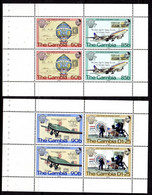 GAMBIA - 1983 MANNED FLIGHT ANNIVERSARY BOOKLET PANES (2) FINE MNH ** WITH SG 522-525 X 2 - Gambie (1965-...)