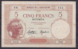 New Caledonia, Noumena  - 1926 - 5 Francs...P36b2 ..VF+ - Nouméa (Neukaledonien 1873-1985)