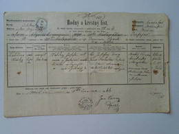 ZA389.12  Old Document, Czechia  -Cynolter Vetchy -Měřín -1866-Jihlava -Velké Meziříčí -military Handstamp K.u.K. Iglau - Naissance & Baptême