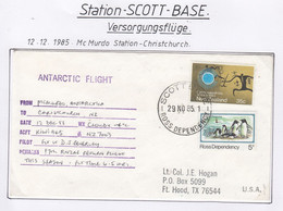 Ross Dependency Scott Base 1985 Antarctic Flight McMurdo To Christchurch 12 DEC 85 Ca Scott Base  (AF157) - Poolvluchten