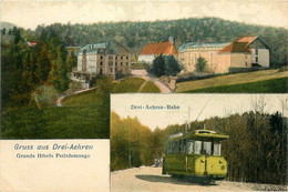 Trois épis * Souvenir Du Village * Cpa 3 Vues * Tramway Tram * Grands Hôtels Petitdemange - Trois-Epis