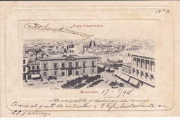POSTAL DE MONTEVIDEO DE LA PLAZA DE LA CONSTITUCION DEL AÑO 1901 (TESTASECCA) URUGUAY - Uruguay