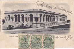 POSTAL DE MONTEVIDEO DEL HOSPITAL ITALIANO DEL AÑO 1901 (TESTASECCA) URUGUAY - Uruguay