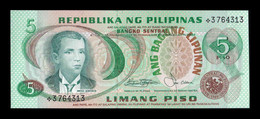 Filipinas Philippines 5 Piso 1978 Pick 160r Replacement SC UNC - Philippines