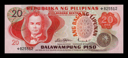 Filipinas Philippines 20 Piso 1970 Pick 155r Replacement SC UNC - Philippines