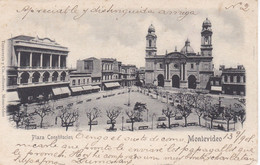 POSTAL DE MONTEVIDEO DE LA PLAZA DE LA CONSTITUCION DEL AÑO 1901 (TESTASECCA) URUGUAY - Uruguay