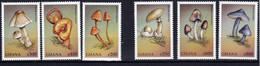 6 Timbres Neufs  Du Ghana - Mushrooms