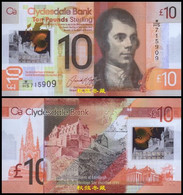 Scotland Clydesdale Bank £10, (2017), Polymer, WHS Prefix, XF - 10 Ponden