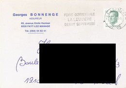 BELIGUM. POSTMARK LA LOUVIERE - Other & Unclassified