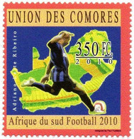 COMORES  - 1v - MNH - Adriano Ribeiro - Football Soccer Brazil - Fußball Calcio Futbol Voetbal - Inter Milan - 2010 – Afrique Du Sud