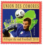 COMORES  - 1v - MNH - Alberto Gilardino - Football Soccer Italy - Fußball Calcio Futbol Voetbal - AC Milan - Italia - 2010 – África Del Sur