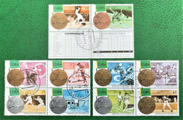 CUBA, Spanish Antillas, 1996, 4 Blocks, MEDALLAS OLÍMPICAS - Collections, Lots & Séries