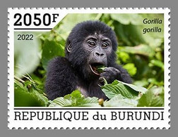 BURUNDI 2022 MNH Gorillas Gorilles 1v - OFFICIAL ISSUE - DHQ2209 - Gorilles