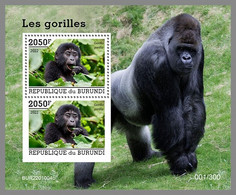 BURUNDI 2022 MNH Gorillas Gorilles S/S - OFFICIAL ISSUE - DHQ2209 - Gorilla's