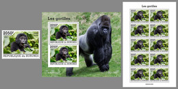 BURUNDI 2022 MNH Gorillas Gorilles SET - OFFICIAL ISSUE - DHQ2209 - Gorilles