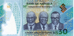 Namibia 30 Namibia Dollars 2020 UNC P-18 Commemorative Polymer "free Shipping Via Registered Air Mail" - Namibia