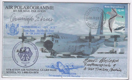 Ross Dependency Scott Base 1999 Antarctic Flight  Ministerial On Ice Signature  Ca Ross Dependency  28 JA 99 (AF163C) - Vols Polaires