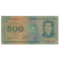 Billet, Pérou, 500 Soles De Oro, KM:115, TB - Pérou