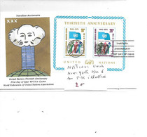 NATIONS UNIES NEW YORK N° BLOC 6 SUR FDC ILLUSTREE - Covers & Documents