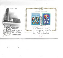 NATIONS UNIES NEW YORK N° BLOC 6 SUR FDC ILLUSTREE - Cartas & Documentos