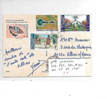 NOUVELLE CALEDONIE N° 369.383.390.A 162 SUR CP OBL 1975 - Covers & Documents