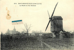 St Benoist Sur Loire * Le Moulin à Vent Et Vue Générale * Molen * St Benoit - Autres & Non Classés