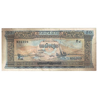 Billet, Cambodge, 50 Riels, UNDATED (1956-75), KM:7a, TTB - Cambodge