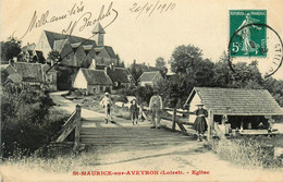 St Maurice Sur Aveyron * Vue Sur L'église Du Village * Le Lavoir Laveuses - Autres & Non Classés