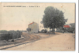 CPA 38 La Côte St André La Gare Et Le Train Tramway - La Côte-Saint-André