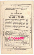 Aerts Carolus ° Lovendegem 1803, Pastoor Nokere, Desteldonk, Kluizen, Zomergem, + 1855 - Esquela