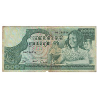 Billet, Cambodge, 1000 Riels, Undated (1973), KM:17, TB - Cambodge