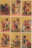 9 Chromos Fonds Dorés Fabrique De Chocolat LEON QUEVAL ROUEN - Other & Unclassified