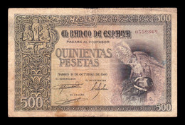 España Spain 500 Pesetas Conde Ordaz 1940 Pick 124 BC F - 500 Pesetas