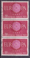 Europa ,n° 1267a,rosace Pâle , Bande De 3 (SN2203/011) - Used Stamps