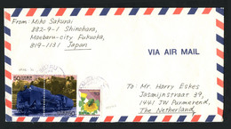 JAPAN - 2001, January 24. Cover Sent From Maebsru-city Fikuoka To  Purmerend , The Netherlands.  MICHEL #2507, 2876/77 - Lettres & Documents