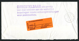 NEDERLAND -  1987 Brief Van Zwijndrecht Naar Kesteren Retour Gezonden  Met ' ONBESTELBAAR'  Stempel Met Toelichting. - Brieven En Documenten