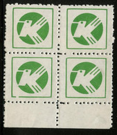 CHINA PRC / ADDED CHARGE - Label Of Beiguan, Sichuan Province. Block Of 4. D&O #24-0261. - Postage Due