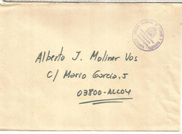 ALICANTE A ALCOY CORREO OFICIAL ADMINISTRACION POSTAL Y TELEGRAFICA - Vrijstelling Van Portkosten