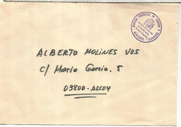 ALICANTE A ALCOY CORREO OFICIAL ADMINISTRACION POSTAL Y TELEGRAFICA - Franquicia Postal