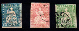 Suiza Nº 27/8, 30ª. Año 1854/62 - Gebraucht