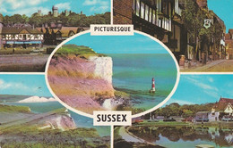 Picturesque Sussex Multiview  - Used Postcard - Sussex - Stamped 1972 - Arundel