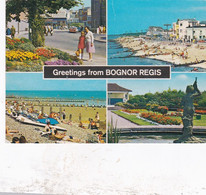 Greetings From Bognor Regis Multiview  - Used Postcard - Sussex - Stamped 1986, Royal Wedding Stamp - Arundel