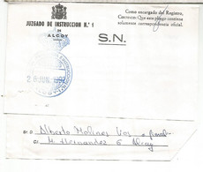 ALCOY ALICANTE FRANQUICIA JUZGADO DE INSTRUCCION NUM 1 1992 - Franchise Postale