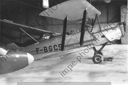 PHOTO RETIRAGE REPRINT AVION AIRCRAFT     De Havilland DH 82 Tiger Moth F-BGCS - Aviación