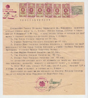 Bulgaria Bulgarian Bulgarije 1947 Rural Municipality Document With Fiscal Revenue Stamps Charity Stamp (m573) - Brieven En Documenten