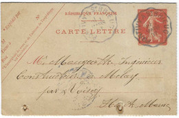 1907 Carte Lettre LE GOFF Désiré (menuisier ?) à Loudéac 22 / Cachet Ambulant Pontivy à St-Brieuc - 1900 – 1949