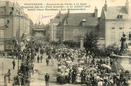 Montargis * Le Concours De Pêche à La Ligne Organisé Par Le Petit Journal 21 Juillet 1907 Place Mirabeau Pêcheurs - Montargis
