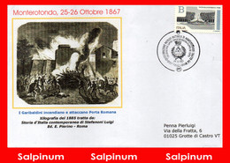 ANNULLO BATTAGLIA DI MONTEROTONDO 1867 CELEBRAZIONE PATRIOTI - 2021-...: Storia Postale